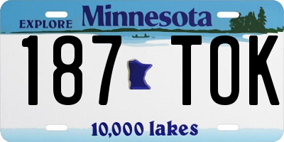 MN license plate 187TOK