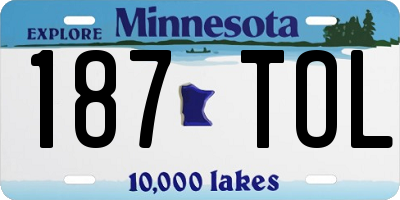 MN license plate 187TOL