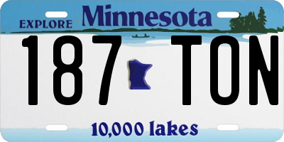 MN license plate 187TON