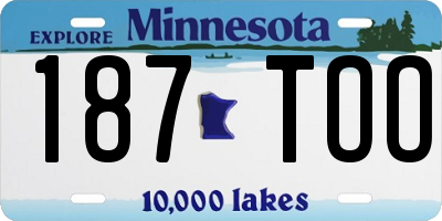 MN license plate 187TOO
