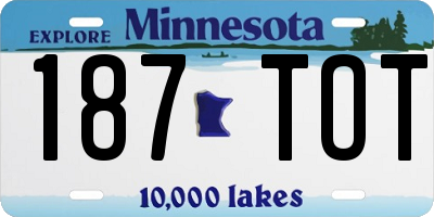 MN license plate 187TOT