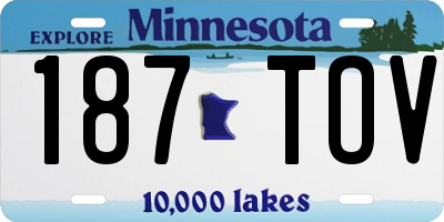 MN license plate 187TOV