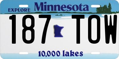 MN license plate 187TOW
