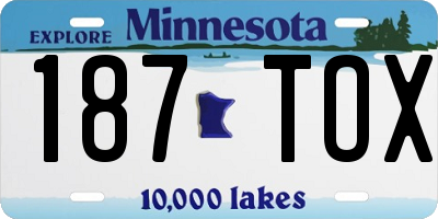 MN license plate 187TOX