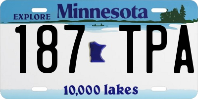 MN license plate 187TPA