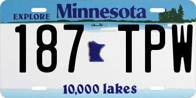 MN license plate 187TPW