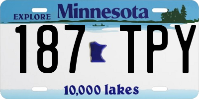 MN license plate 187TPY