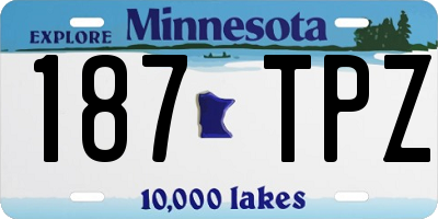 MN license plate 187TPZ