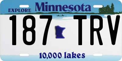 MN license plate 187TRV