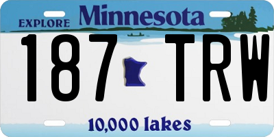 MN license plate 187TRW