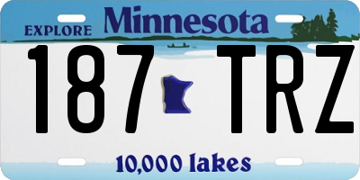 MN license plate 187TRZ