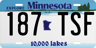 MN license plate 187TSF