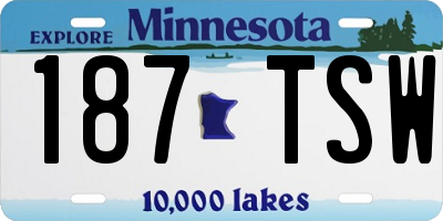 MN license plate 187TSW