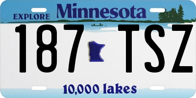 MN license plate 187TSZ