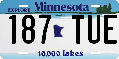 MN license plate 187TUE