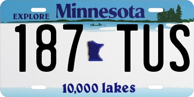 MN license plate 187TUS