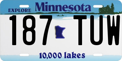 MN license plate 187TUW