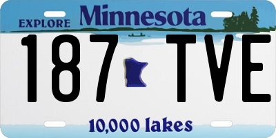 MN license plate 187TVE