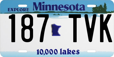MN license plate 187TVK