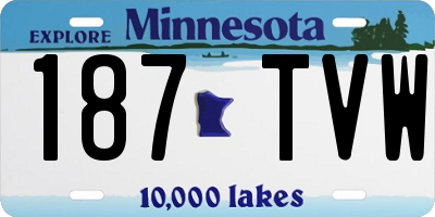 MN license plate 187TVW
