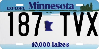 MN license plate 187TVX