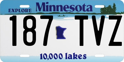 MN license plate 187TVZ
