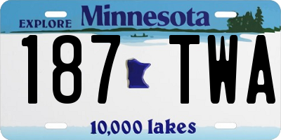 MN license plate 187TWA