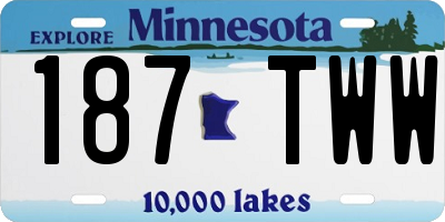 MN license plate 187TWW