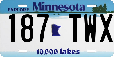 MN license plate 187TWX
