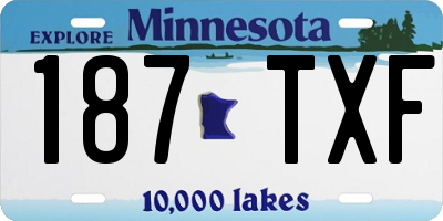 MN license plate 187TXF