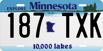MN license plate 187TXK