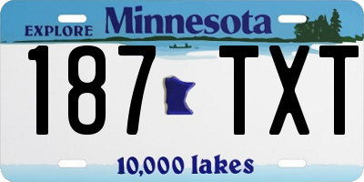 MN license plate 187TXT