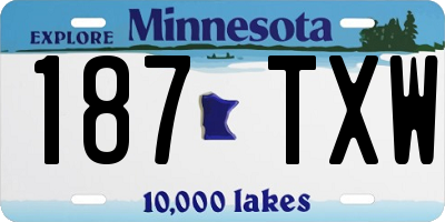 MN license plate 187TXW