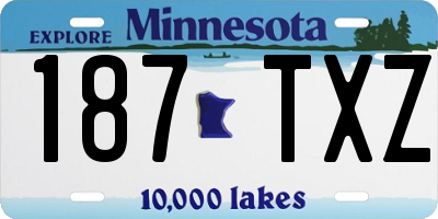 MN license plate 187TXZ