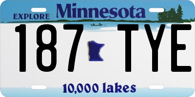 MN license plate 187TYE