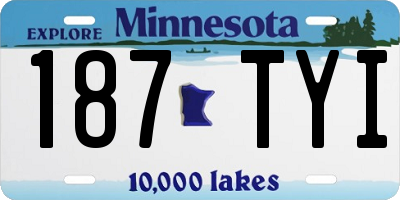 MN license plate 187TYI