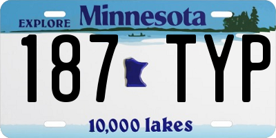 MN license plate 187TYP