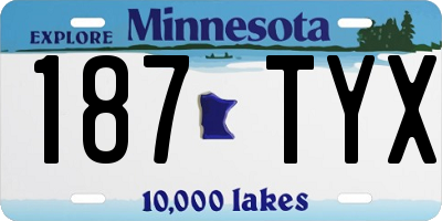 MN license plate 187TYX