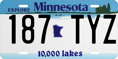 MN license plate 187TYZ
