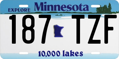 MN license plate 187TZF