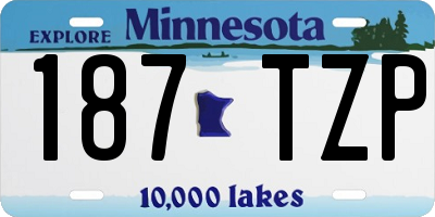 MN license plate 187TZP