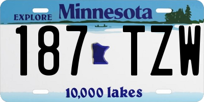 MN license plate 187TZW