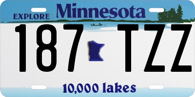 MN license plate 187TZZ
