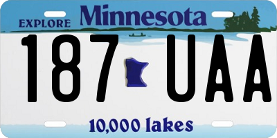 MN license plate 187UAA
