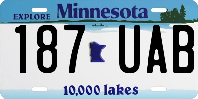 MN license plate 187UAB