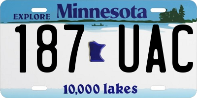 MN license plate 187UAC