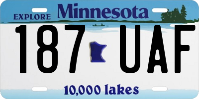 MN license plate 187UAF