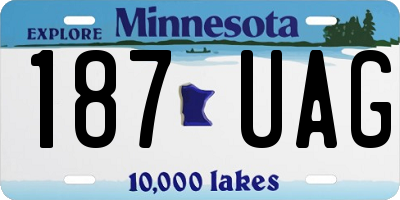 MN license plate 187UAG