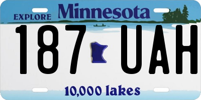 MN license plate 187UAH