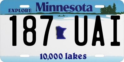 MN license plate 187UAI